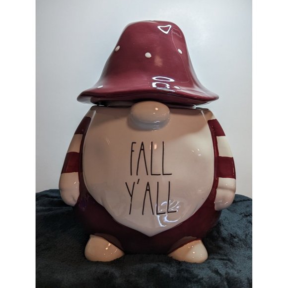 Rae Dunn Fall Y'all Gnome Cookie Jar Cute Overload Ceramic - Picture 4 of 12